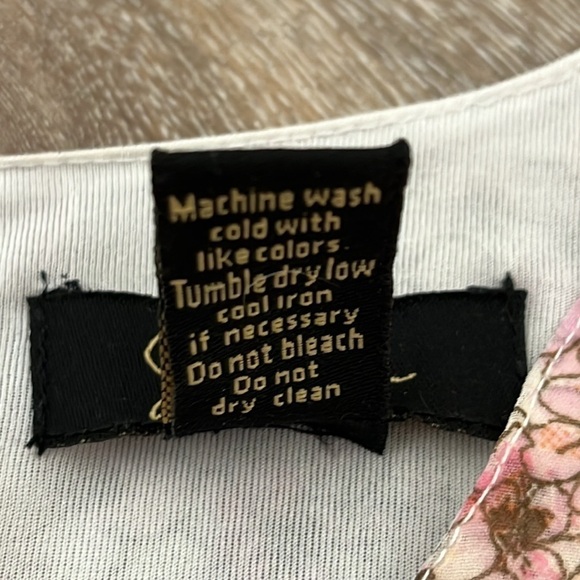 Japna Floral Faux Wrap Chiffon Dress Womens Size Medium Tiered Long Sleeves Pink - Picture 4 of 16